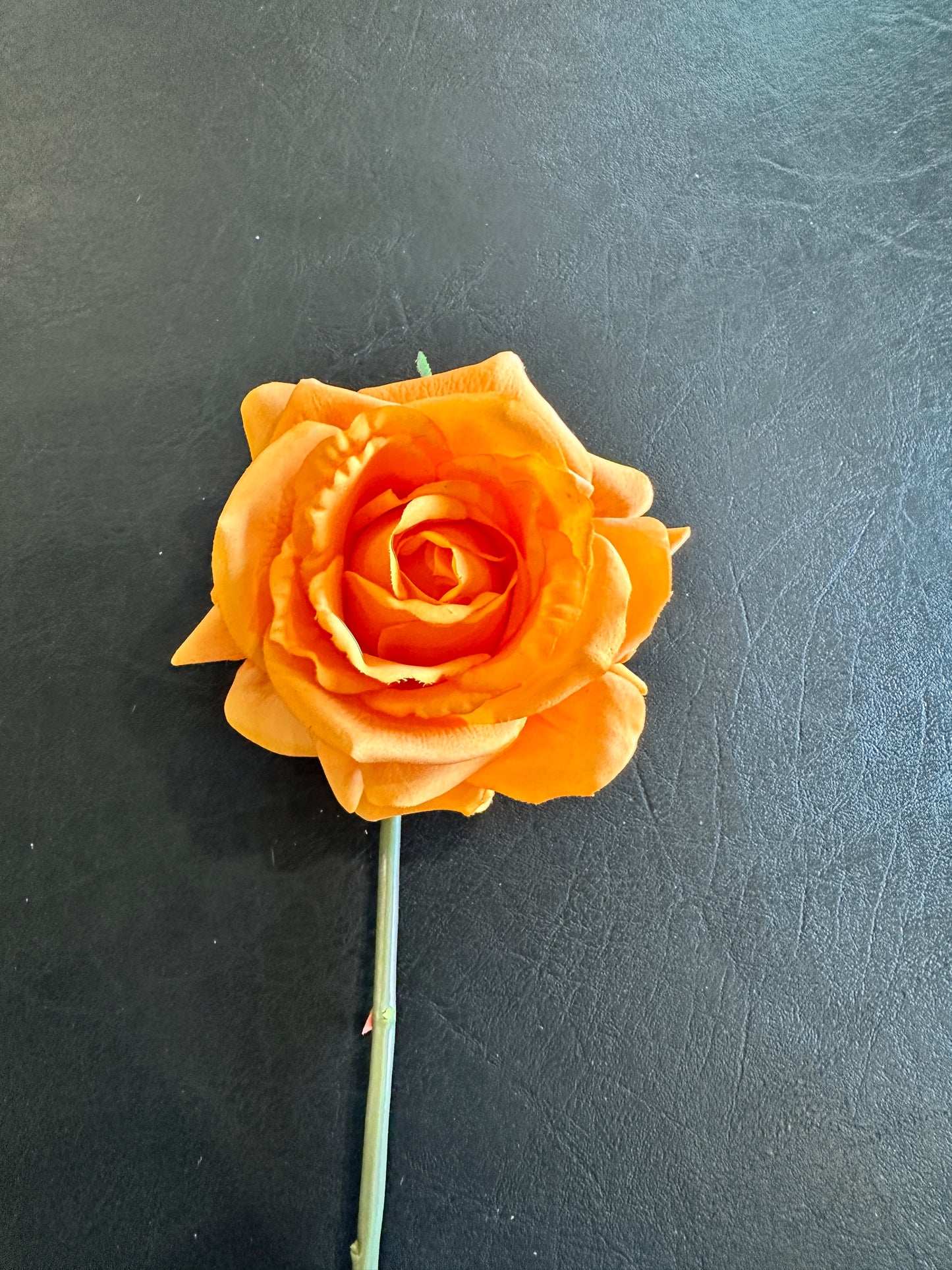 Real Touch Single Stem Rose - Hermes Orange